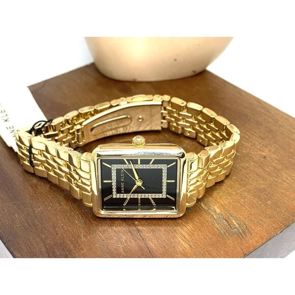 Anne Klein Women's Watch AK/3760 Quartz Black Dial Gold Stainless Steel 24mm - Picture 7 of 13